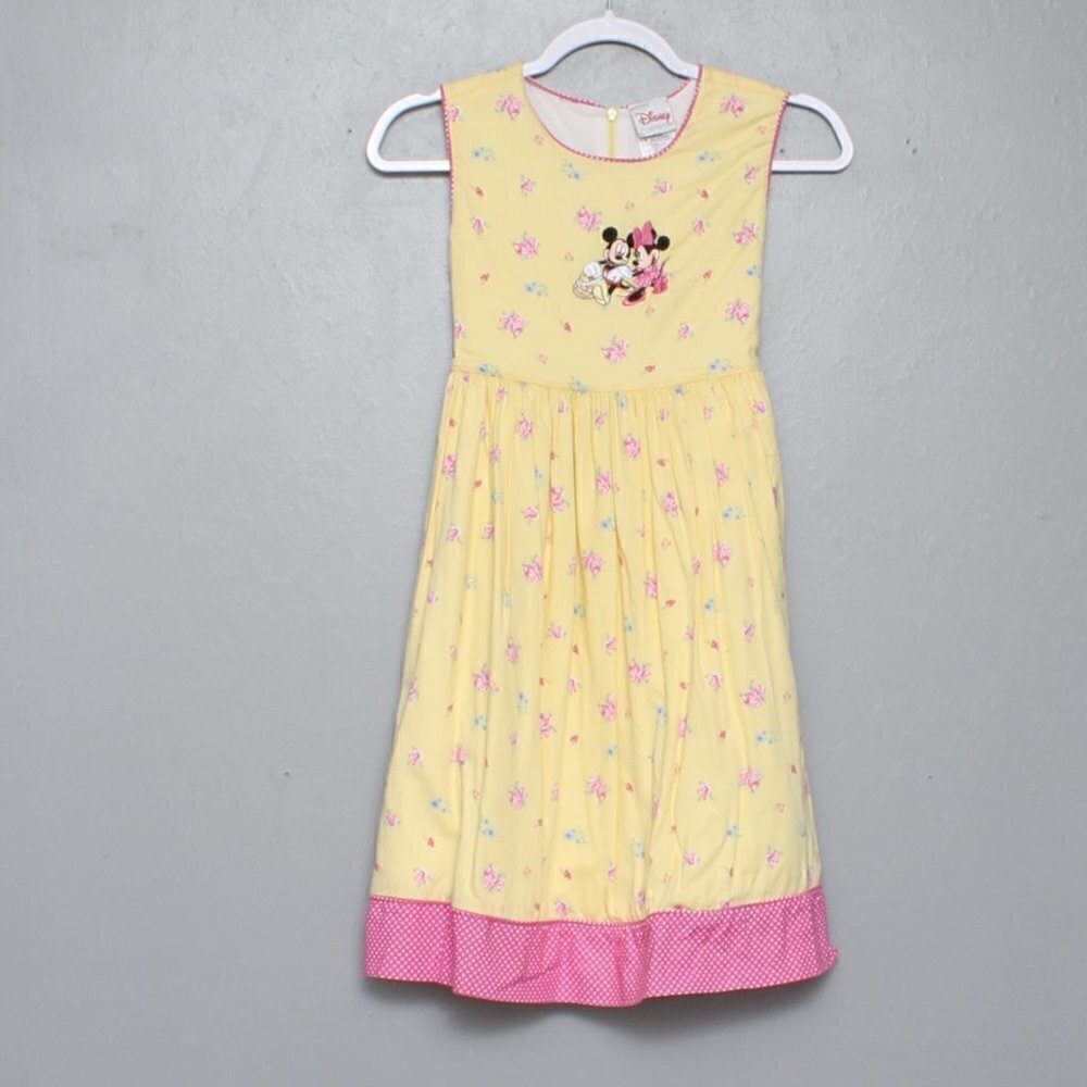 Disney vintage Minnie and Mickey embroidered floral dress
